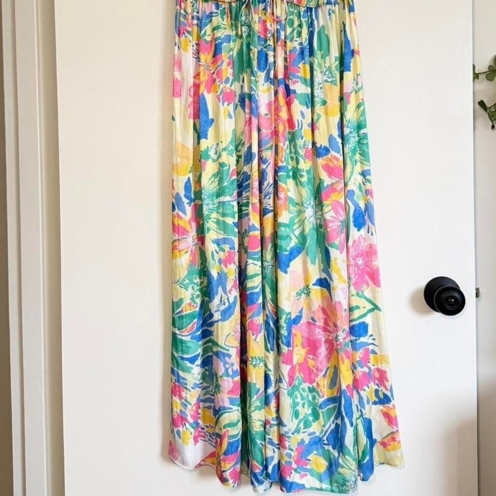 Current Air Floral Pleated Maxi Dress | Tie Waist | Small New With Tags - Picture 5 of 8